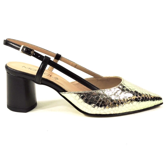 MOT-CLe' 🇮🇹 WOMEN'S GOLD LEATHER FASHION SANDALS - Picture 3 of 7